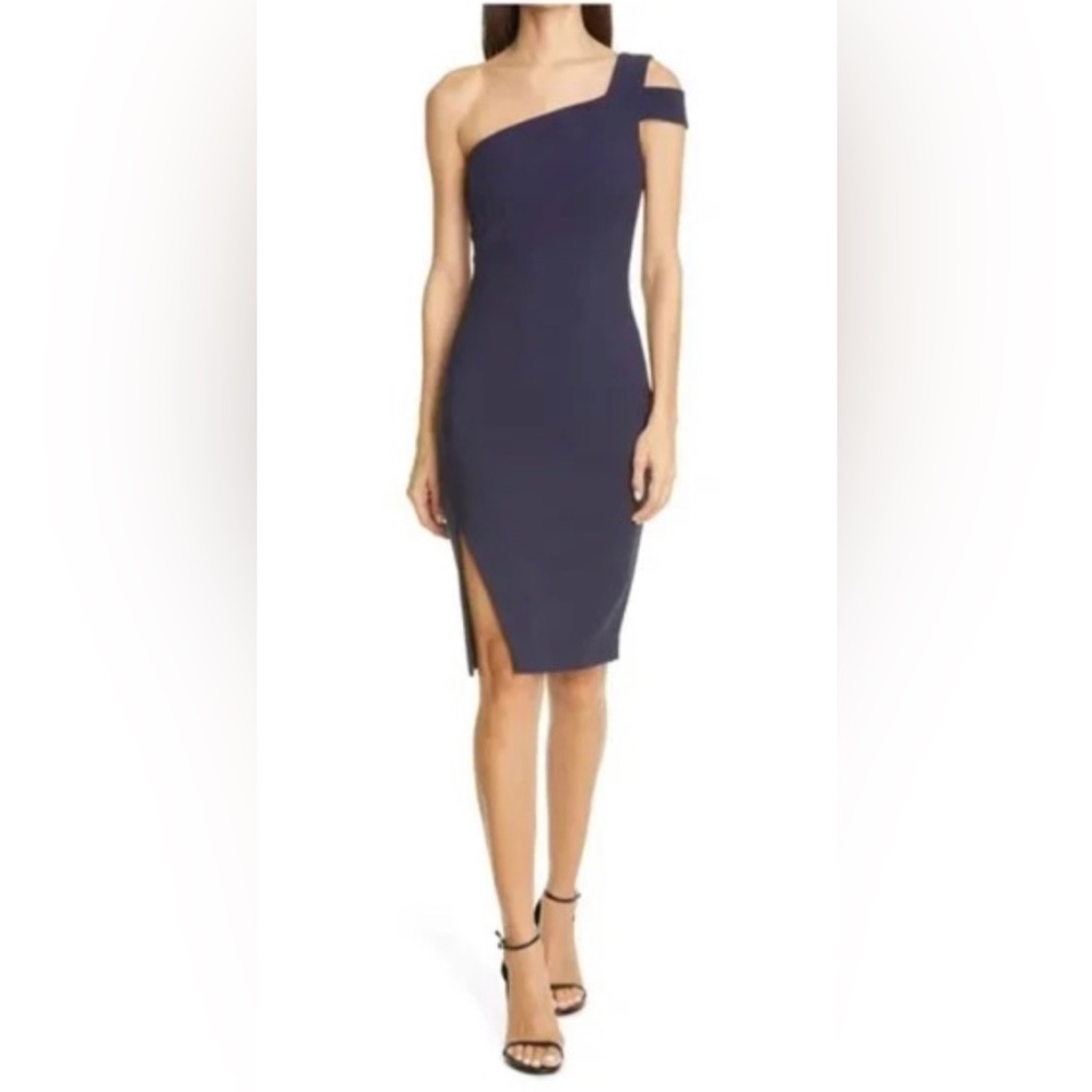 Likely Packard One Shoulder Navy Dress